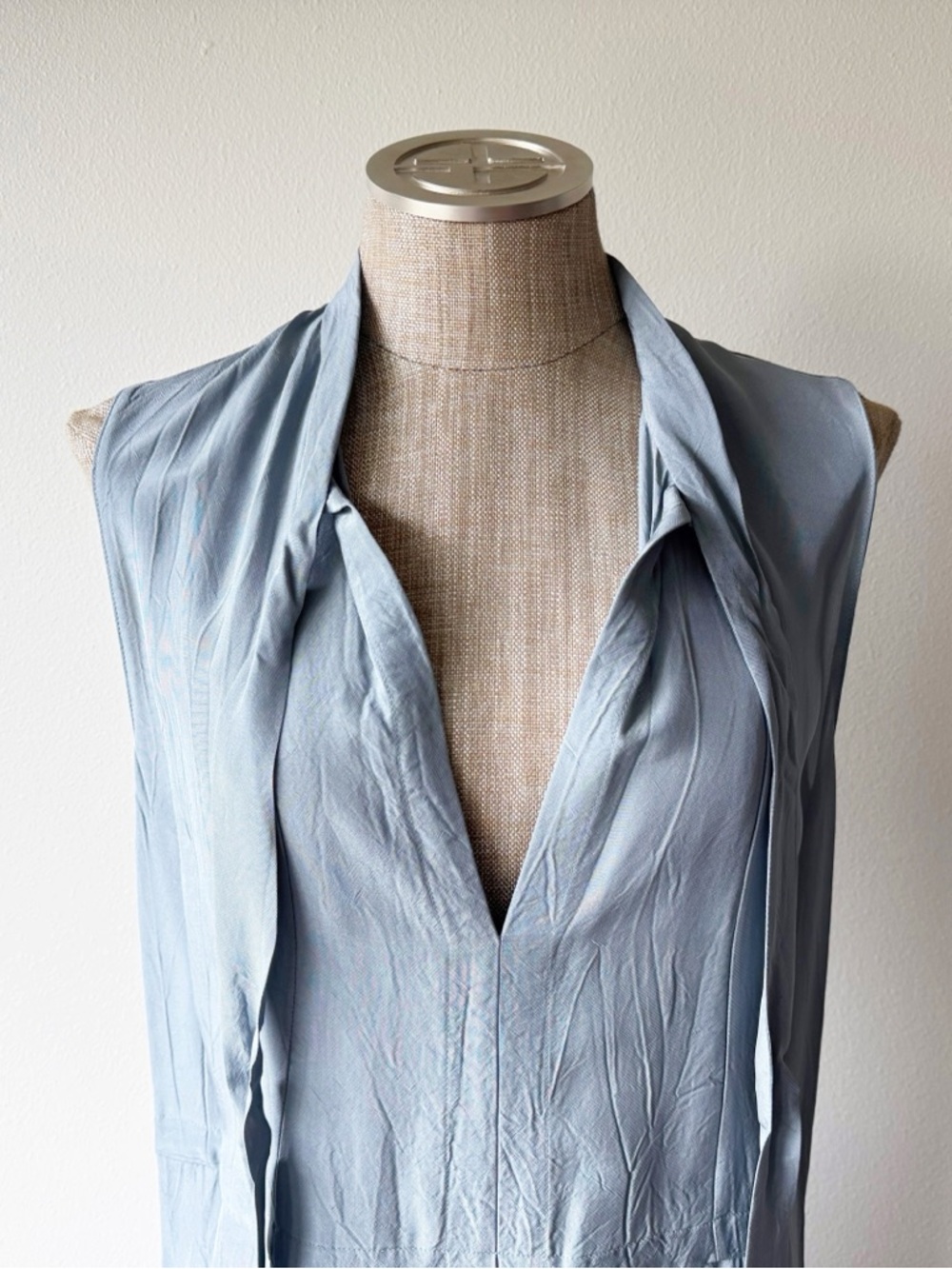 Marni Blue Asymmetric Creased Viscose Dress - Picture 6 of 17